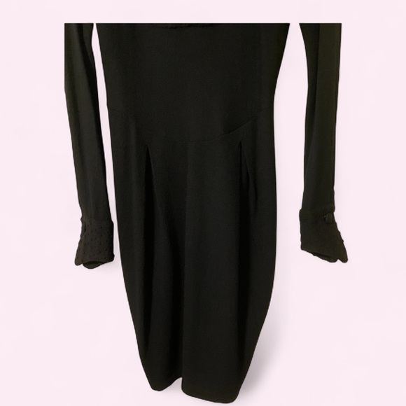 Vintage LILLIE RUBIN Black Wool Designer Dress.  Never Worn   size Small - Picture 10 of 14